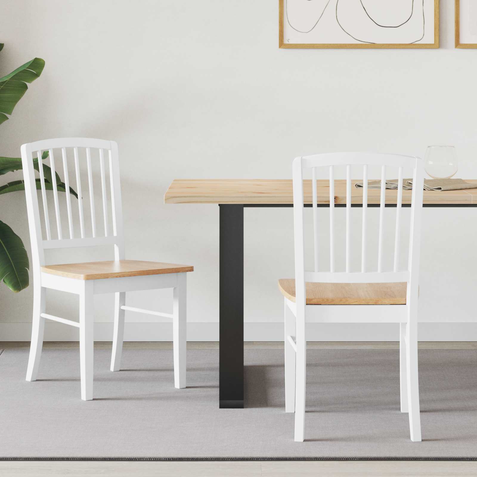 Sedie Da Pranzo 2 Pcs Bianco 50 X 52,5 X 91 cm
