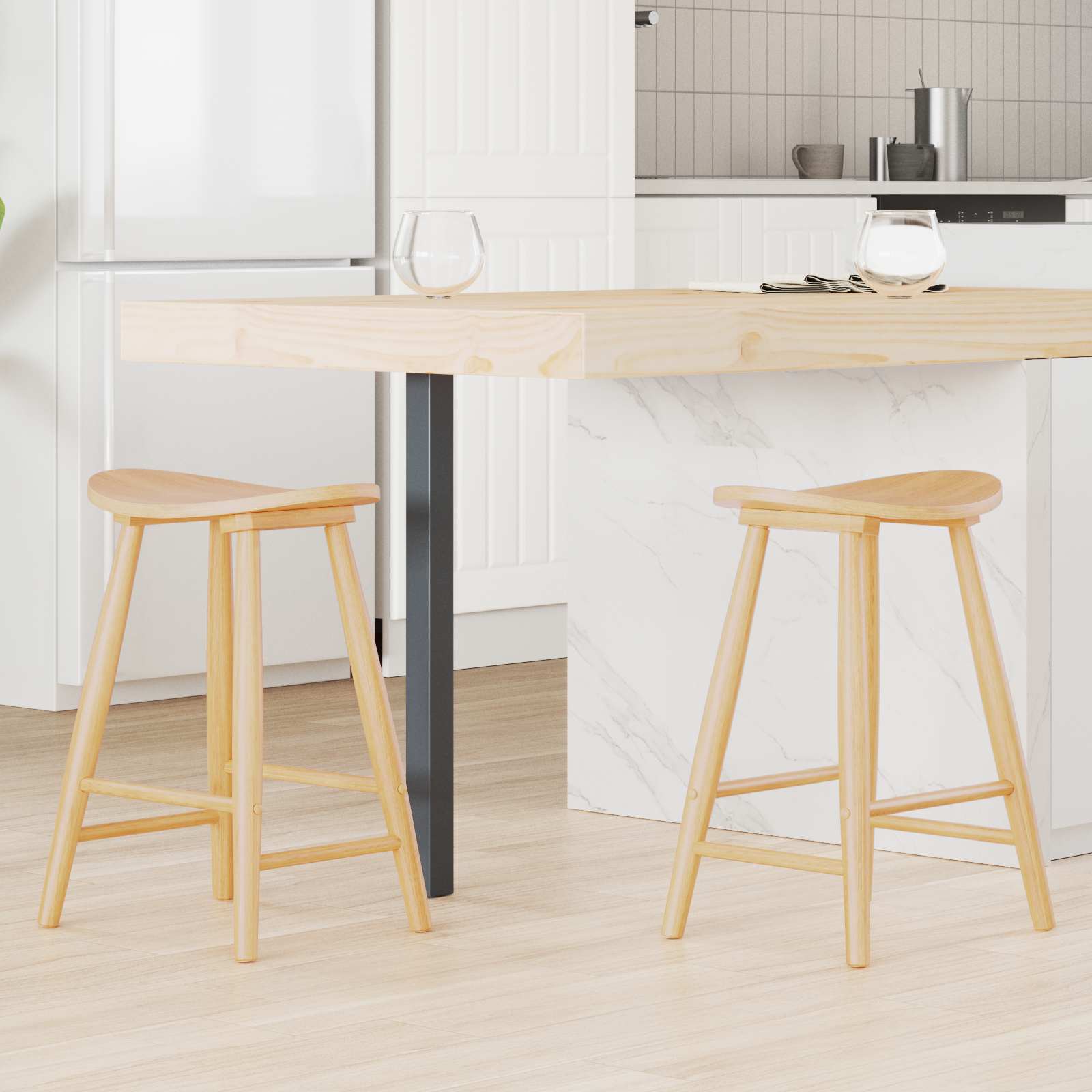 Sedie Da Pranzo 2 Pcs Naturale 46 X 37 X 63 cm