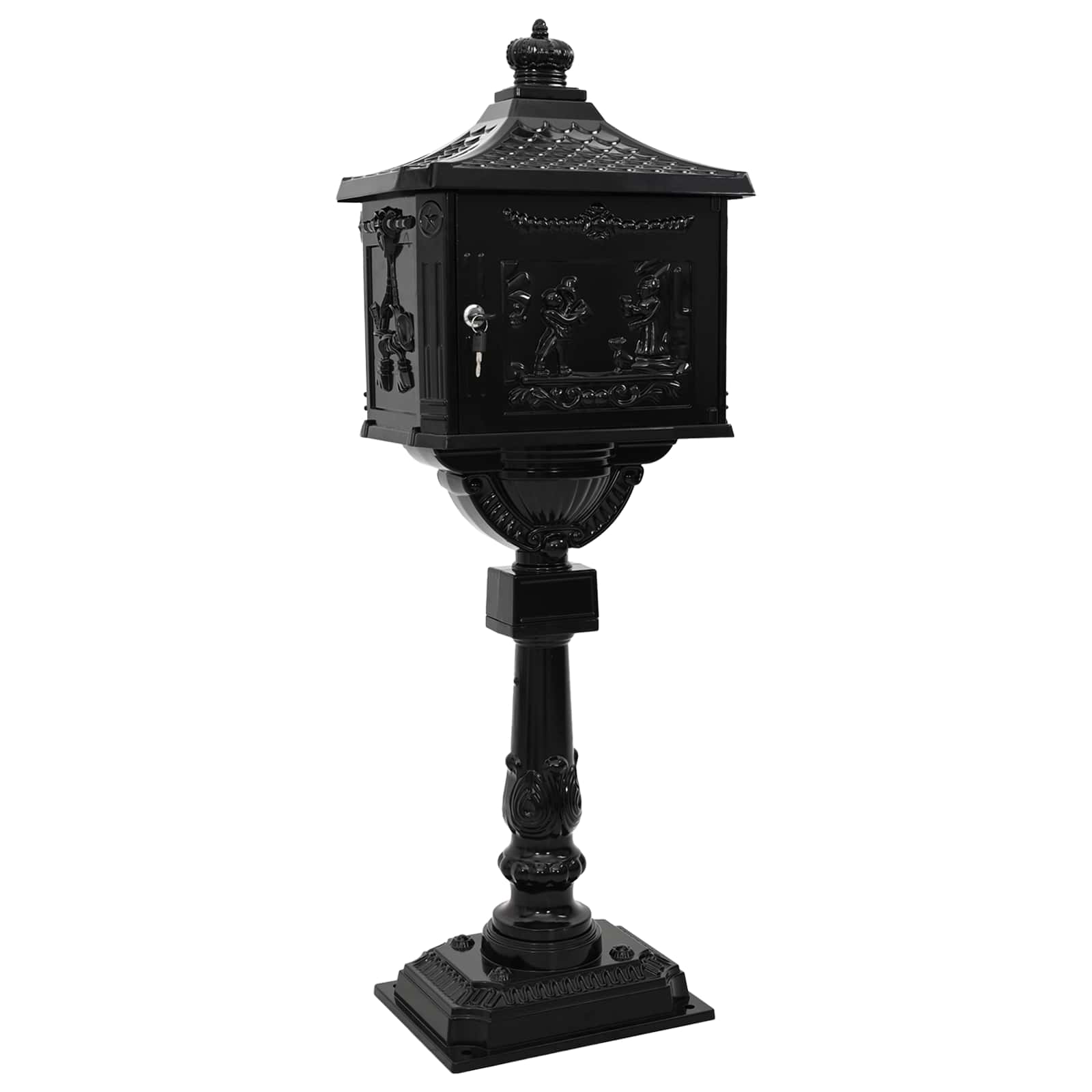 Cassetta Postale Verticale Con Porta Nero 42,5 X 29,5 X 117 cm - Image 4