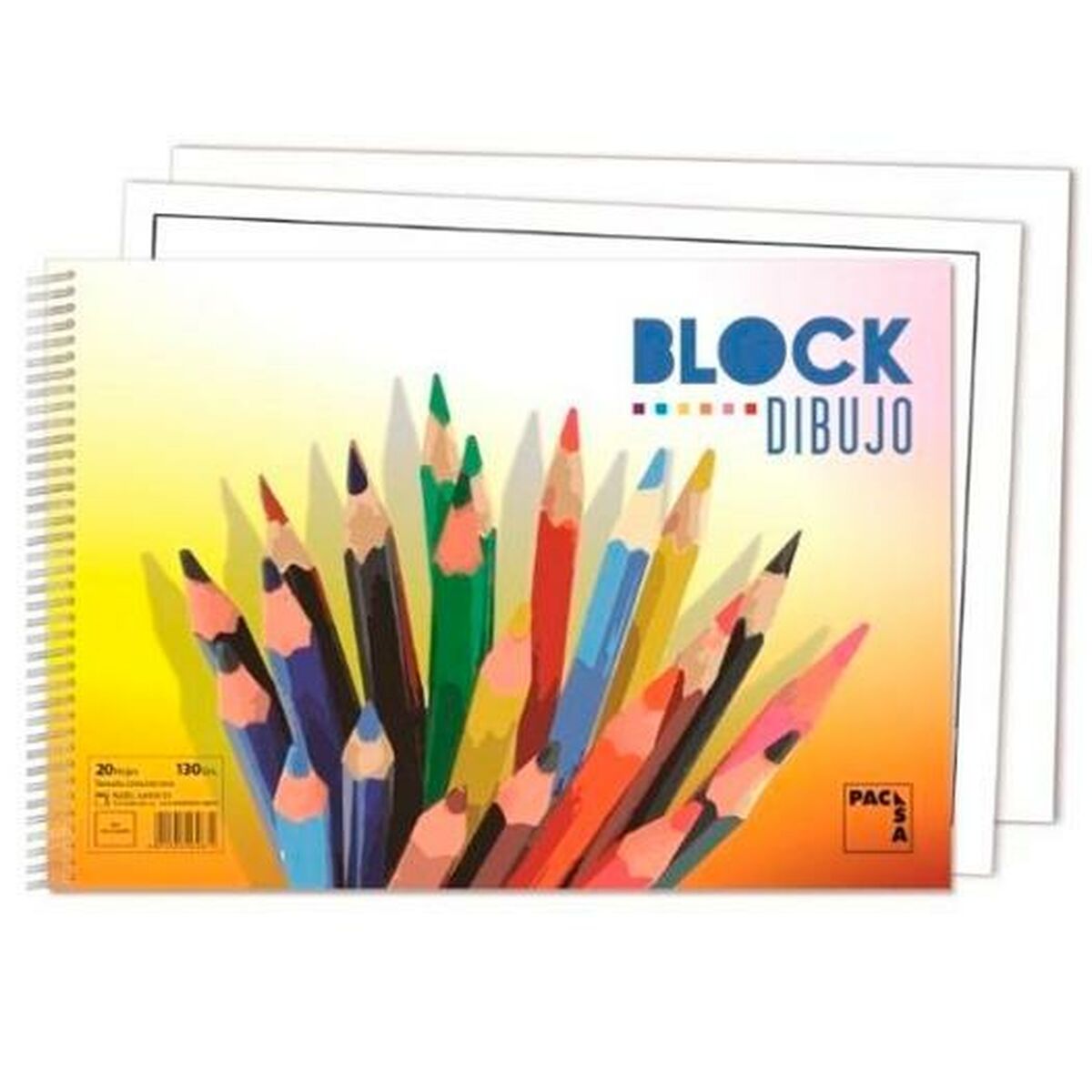 Blocco Da Disegno Pacsa 20 Fogli 130 G/m² 33 X 23 Cm Con Cornice