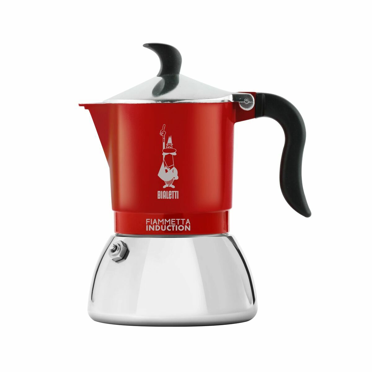 Caffettiera Italiana Bialetti Fiammetta Inducti Rosso Alluminio 4 Tazze