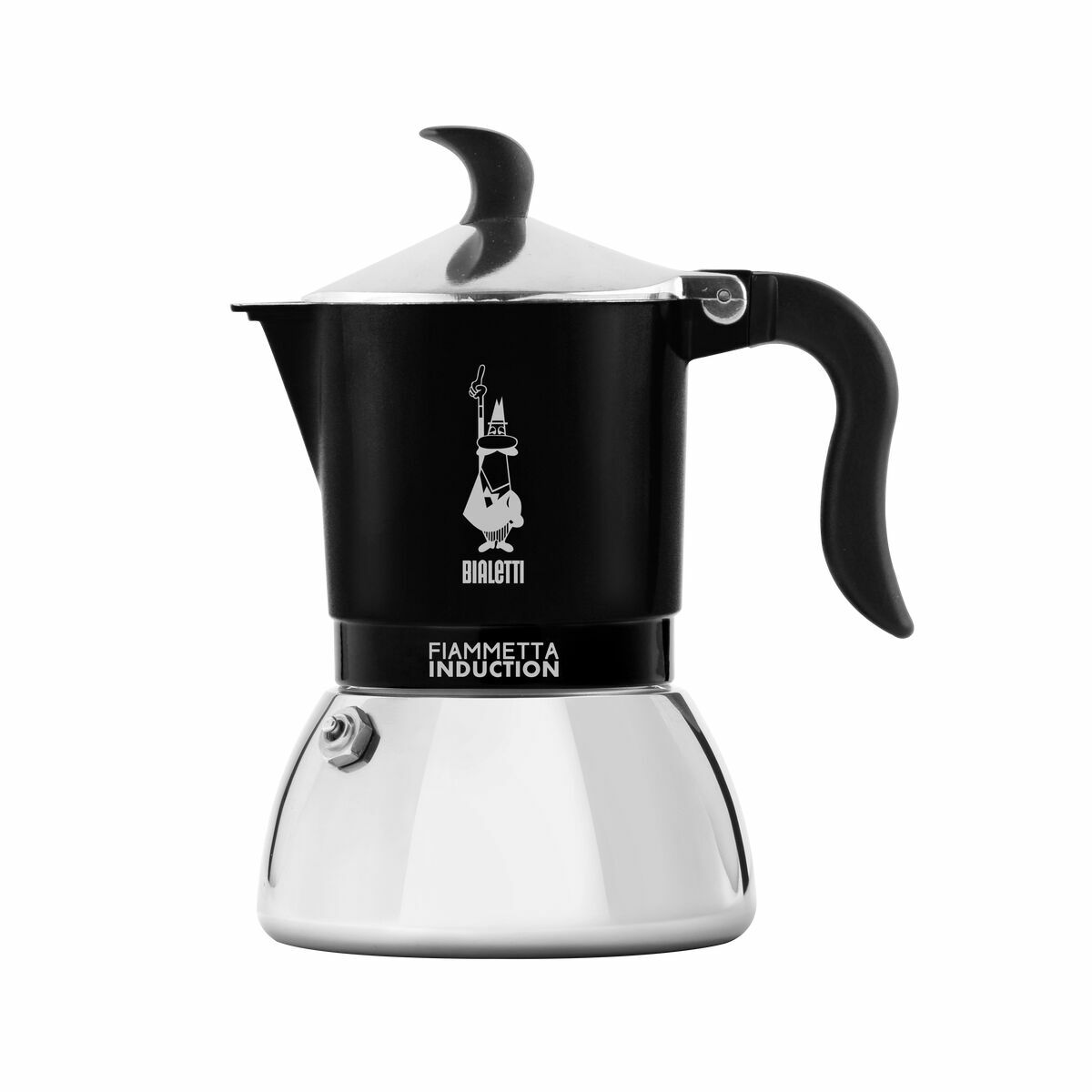 Caffettiera Italiana Bialetti Fiammetta Induct Nero Alluminio 4 Tazze