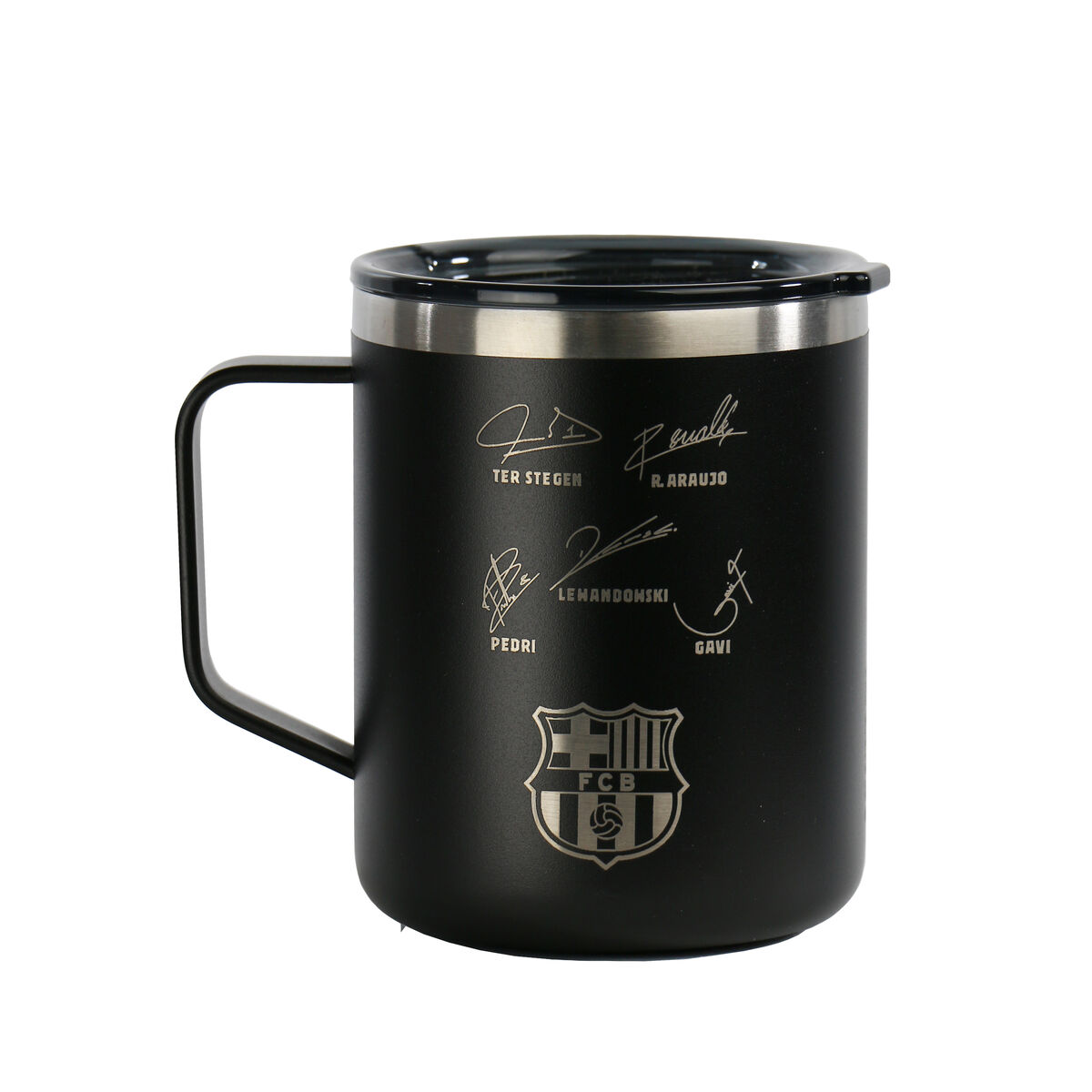 Tazza Thermos Con Coperchio F.c. Barcelona Blu Marino Acciaio Inossidabile