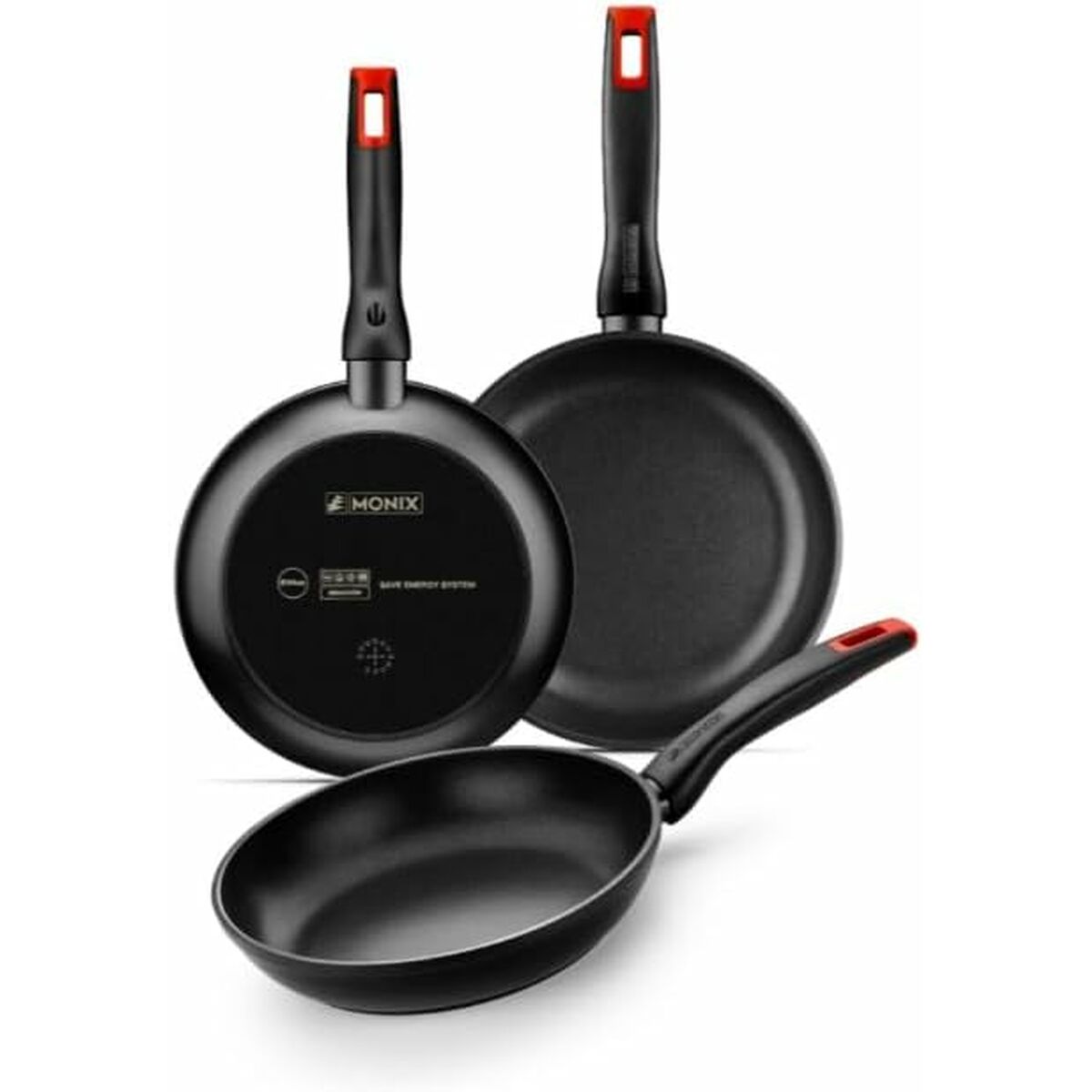Set Di Padelle Monix Pro Nero 3 Pezzi
