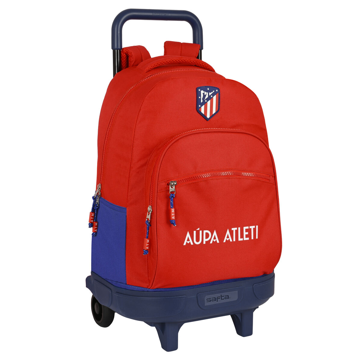 Trolley Per La Scuola Atlético Madrid Rosso Blu Marino (33 X 45 X 22 Cm)