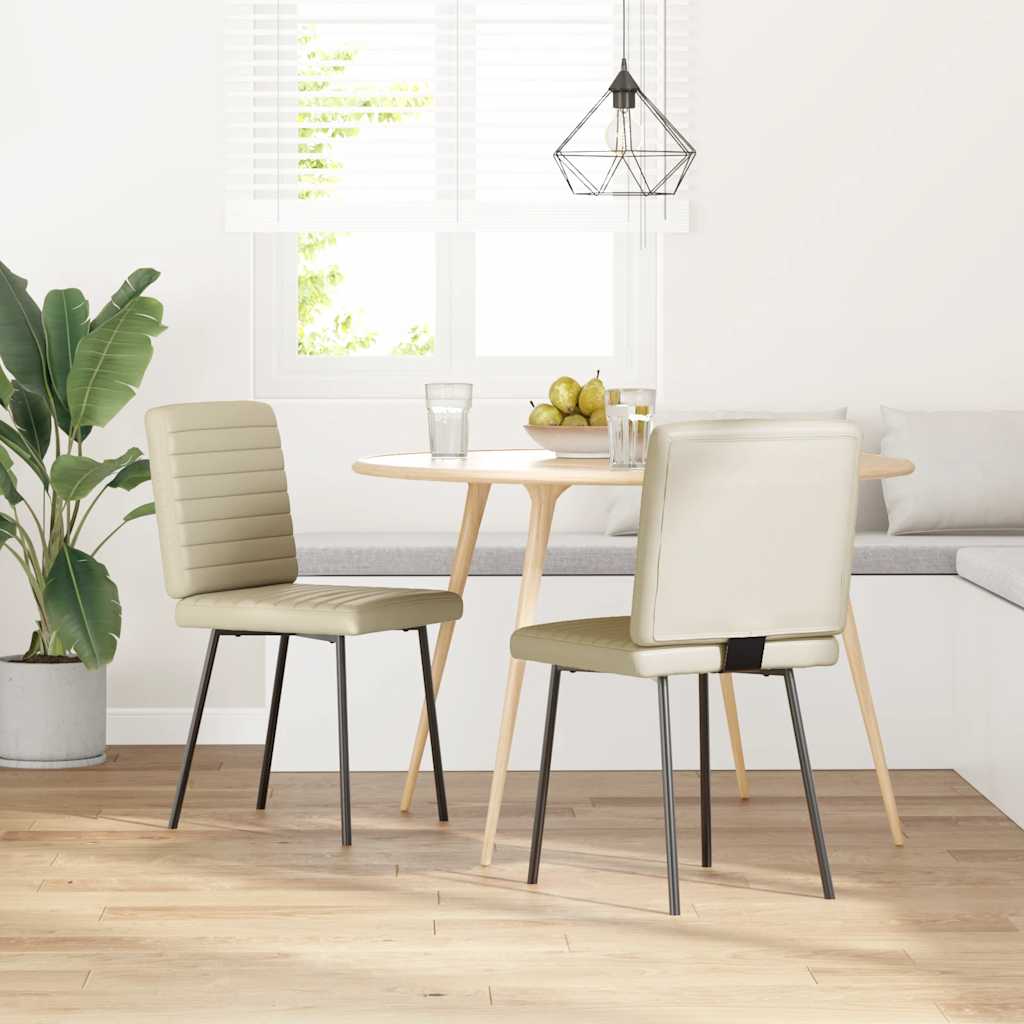 Sedie Da Pranzo 2 Pz Crema In Similpelle