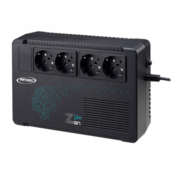 Infosec Zen Live 650 Gruppo Di Continuità [ups] A Linea Interattiva 0,65 Kva 390 W 4 Presa[e] Ac (zen Live 650 - Warranty: 24m)