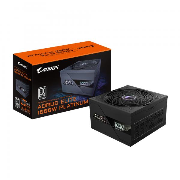 Gigabyte Aorus Elite P1000w Ice Alimentatore - Pcie 5.0, 80 Plus Platinum, Design Completamente Modulare, Ventola Da 120 Mm, Compatibile Con Atx 3.0,