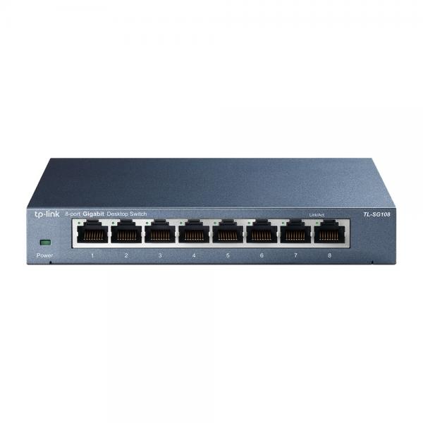 TP-Link TL-Sg108 Switch Di Rete Non Gestito L2 Gigabit Ethernet (10/100/1000) Nero