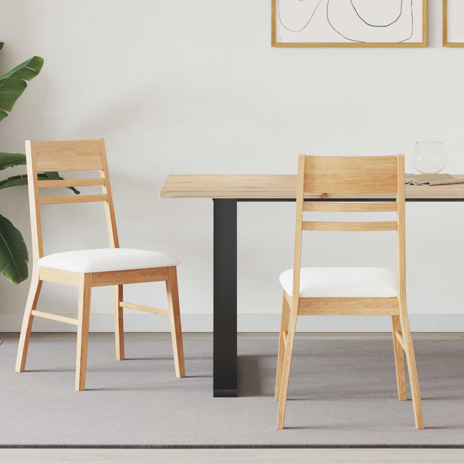 Sedie Da Pranzo 2 Pcs Naturale 43 X 54 X 89 cm