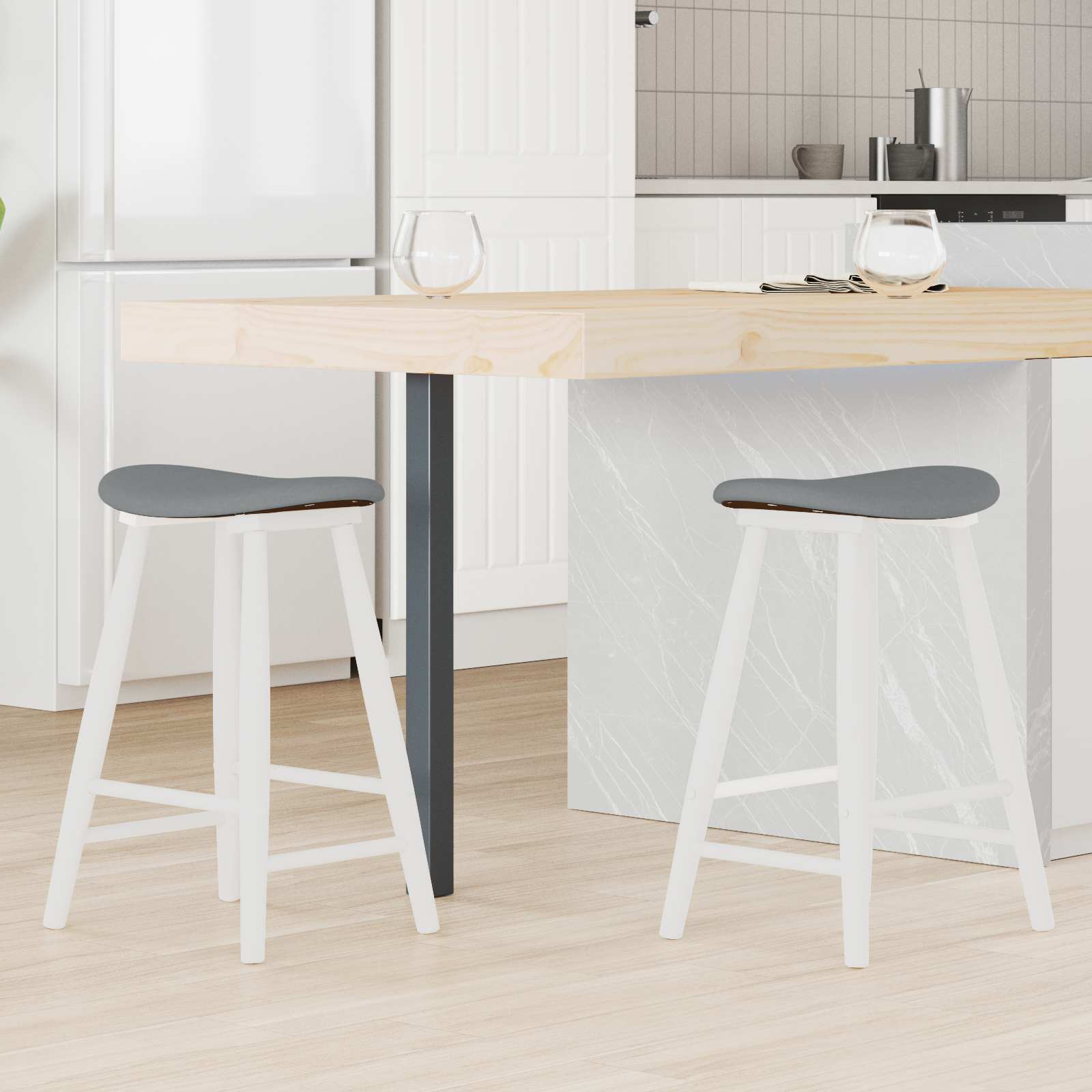 Sedie Da Pranzo 2 Pcs Bianco 46 X 37 X 63 cm