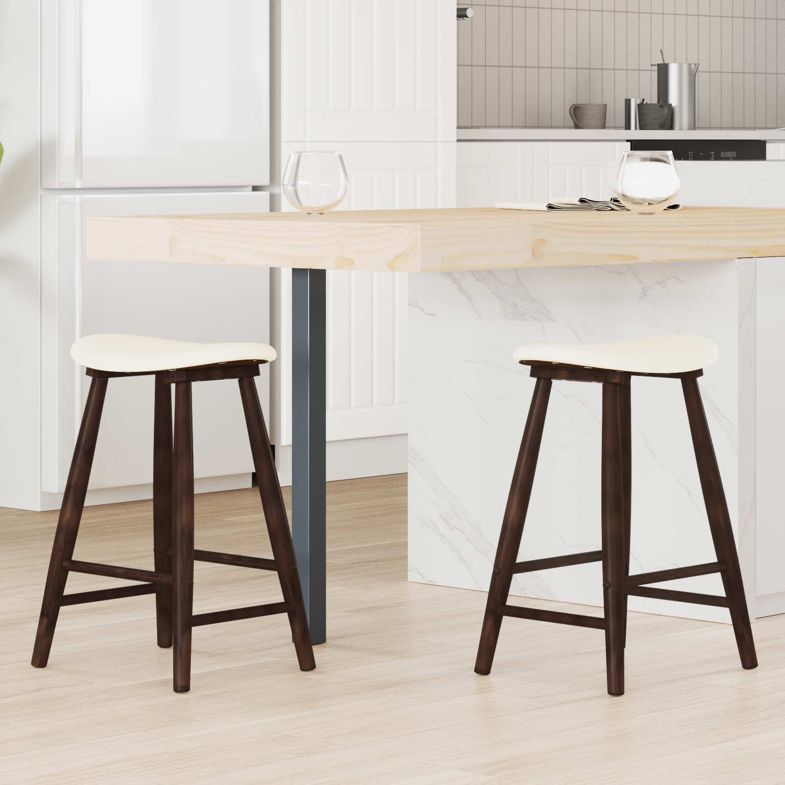 Sedie Da Pranzo 2 Pcs Marrone Chiaro 46 X 37 X 63 cm