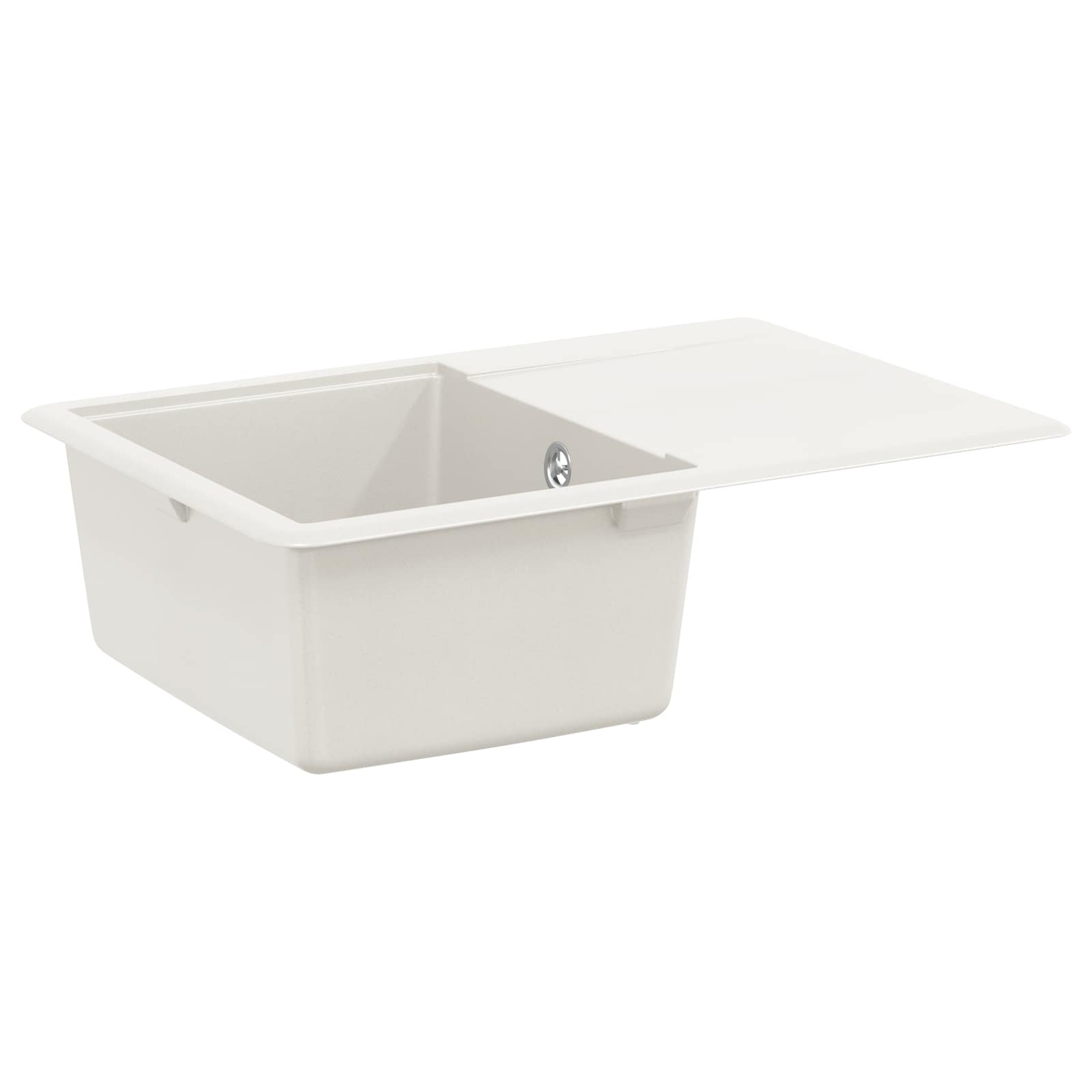Lavello Bianco 670 X 460 Mm 80% Quarzo E 20% Resina