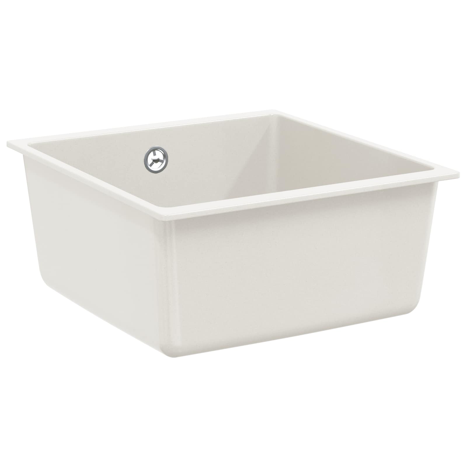 Lavello Bianco 430 X 460 Mm 80% Quarzo E 20% Resina