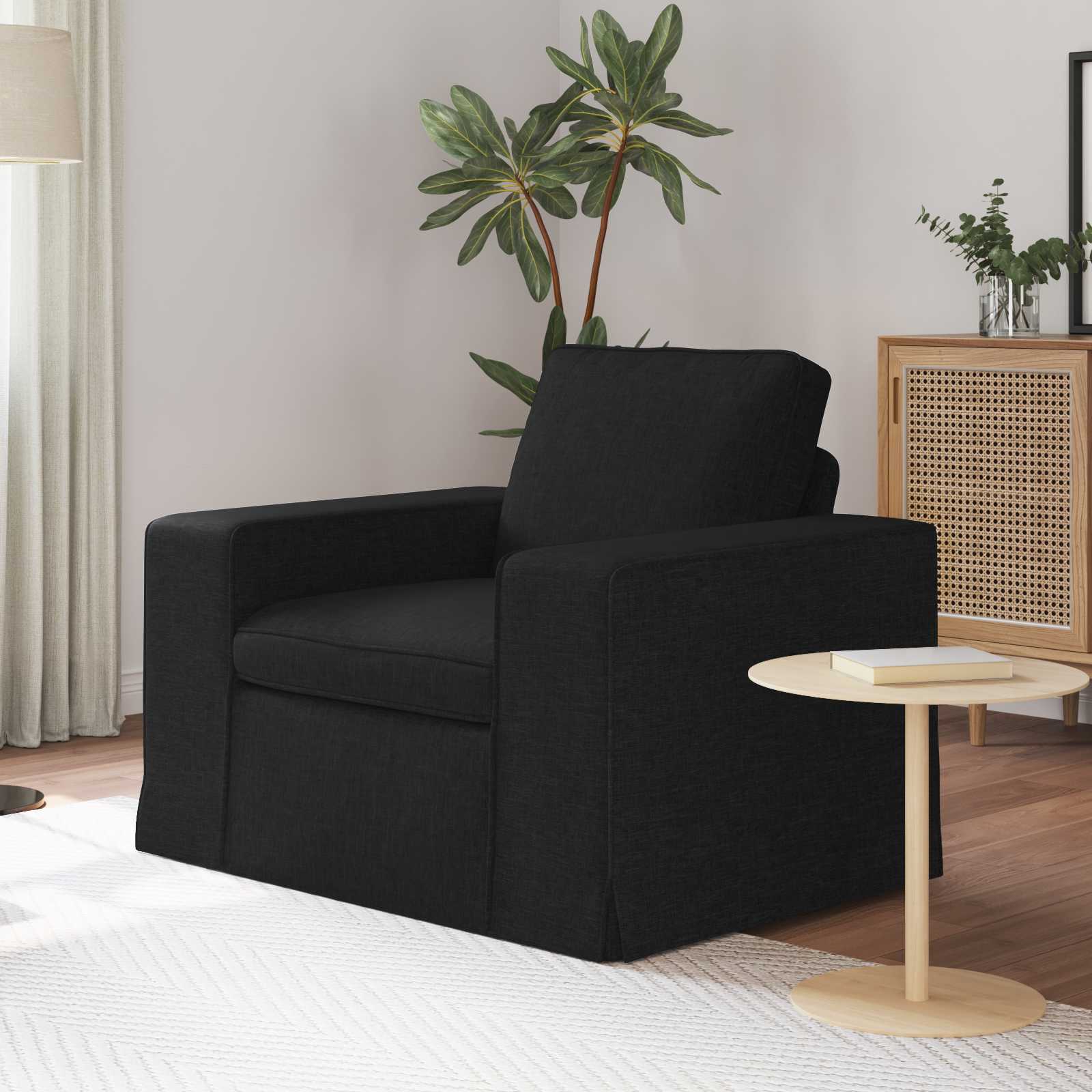 Divano Nero 102 X 80 X 82 Cm Metallo