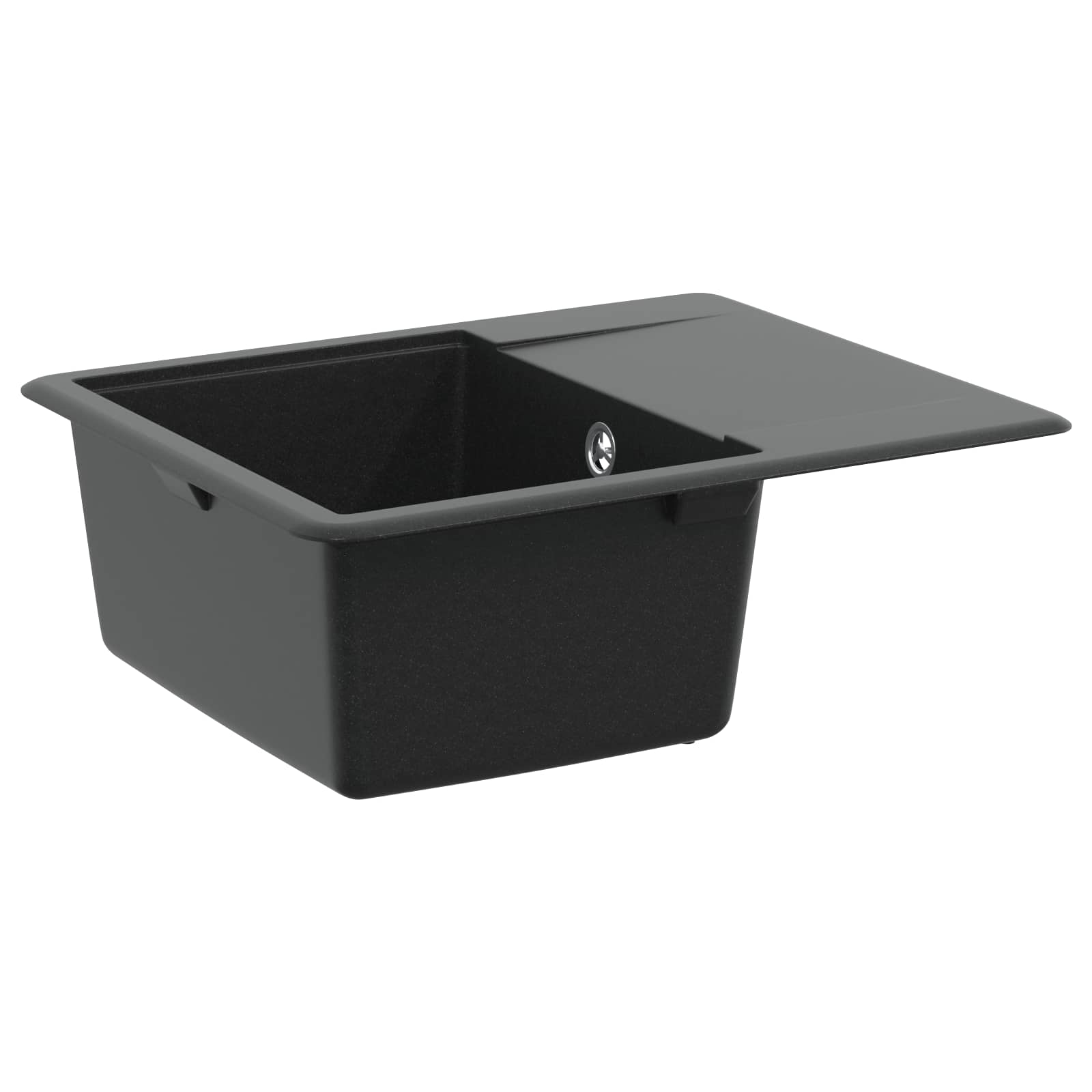 Lavello Nero 560 X 460 Mm 80% Quarzo E 20% Resina