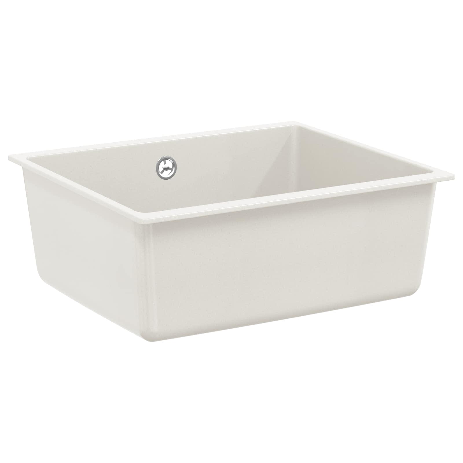 Lavello Bianco 530 X 460 Mm 80% Quarzo E 20% Resina