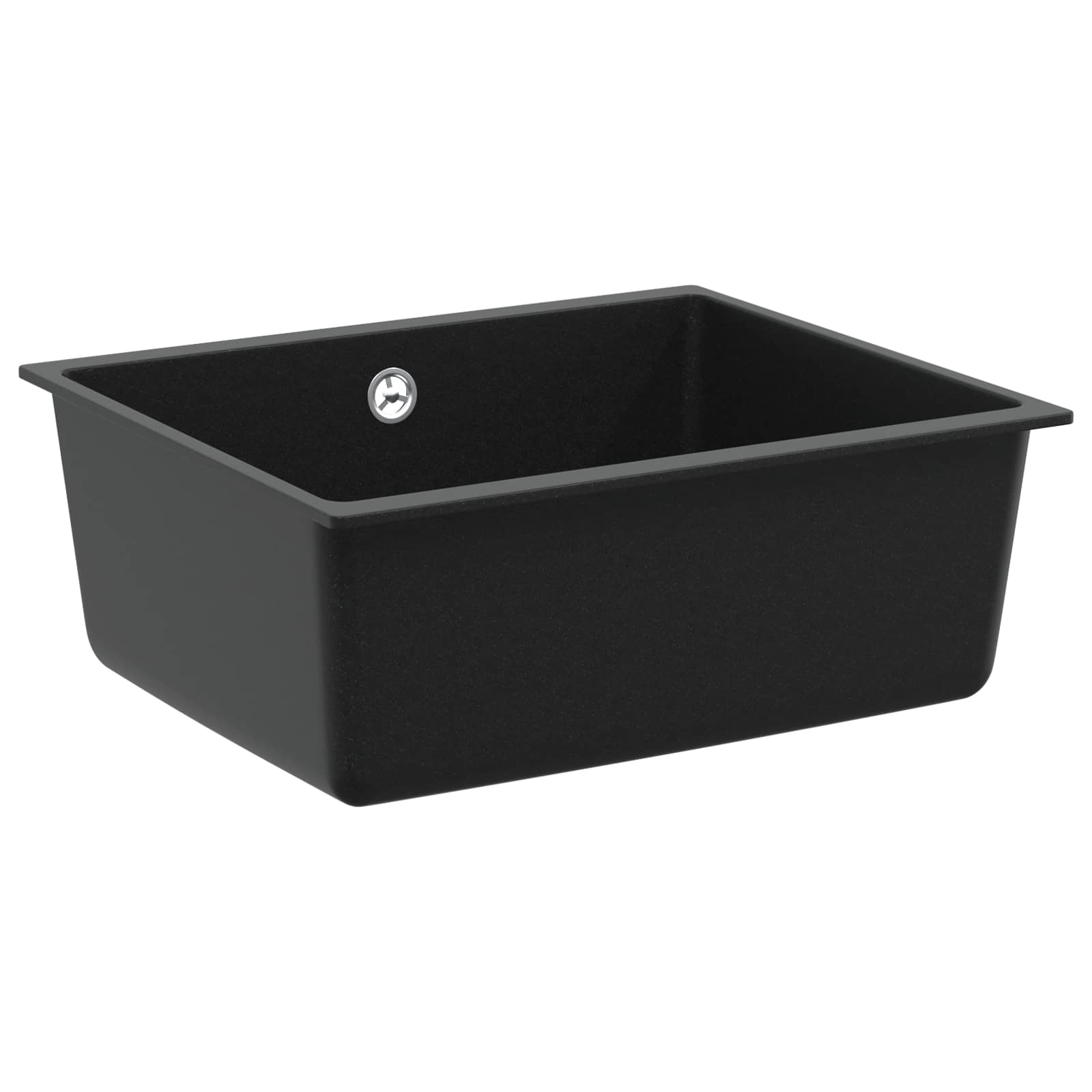 Lavello Nero 530 X 460 Mm 80% Quarzo E 20% Resina