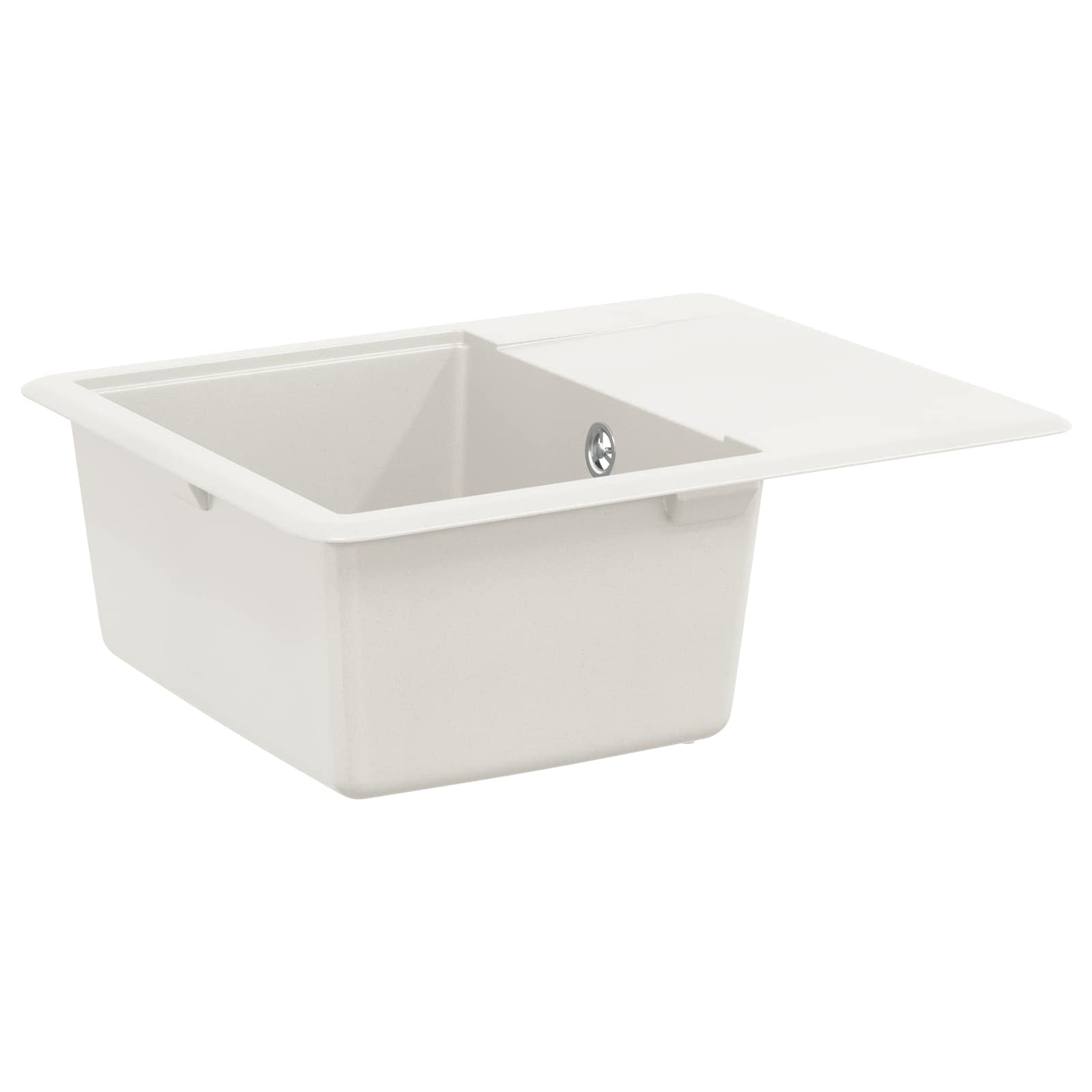 Lavello Bianco 560 X 460 Mm 80% Quarzo E 20% Resina