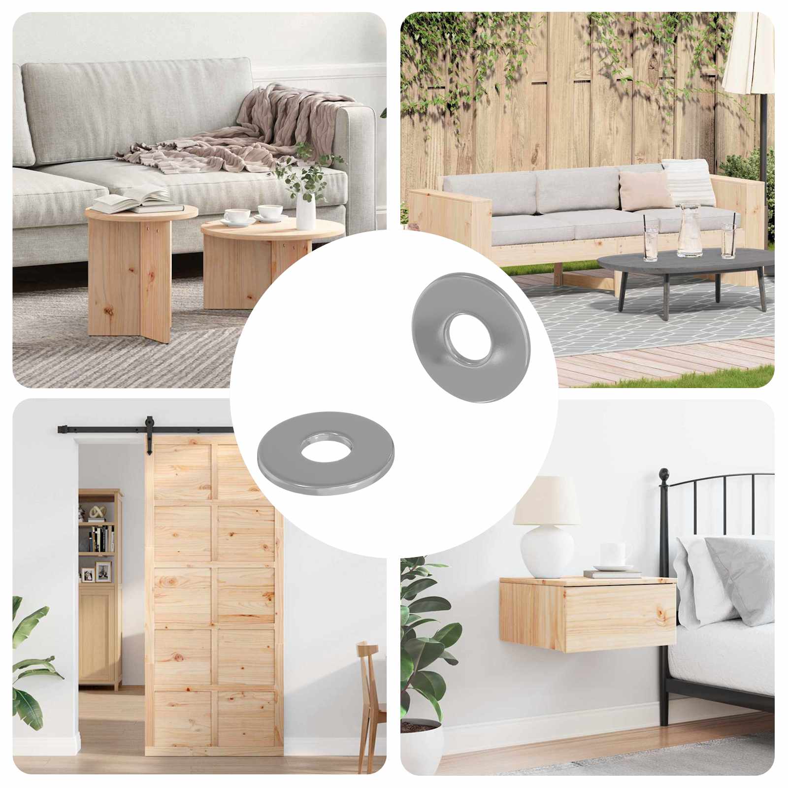 Rondelle 2 Pcs Argento 12 X 12 X 1,2 Cm Ferro