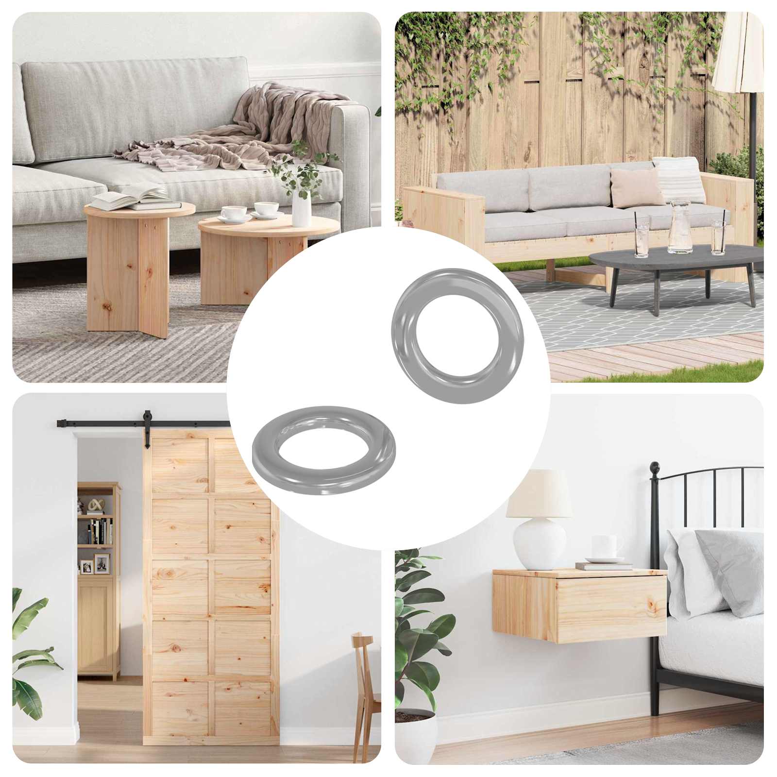 Rondelle 2 Pcs Argento 10 X 10 X 0,8 Mm Ferro