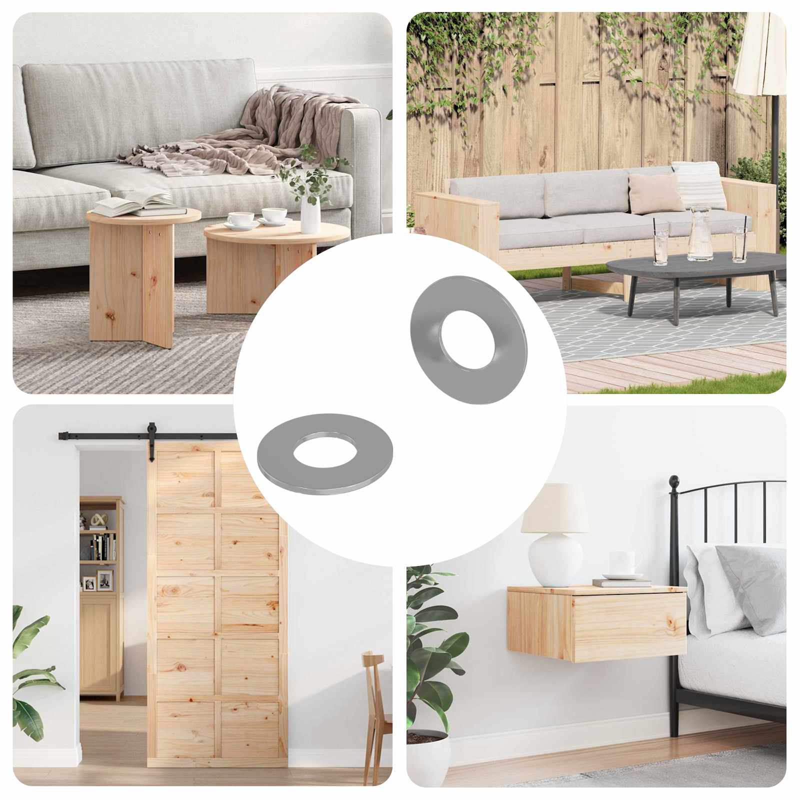 Rondelle 2 Pcs Argento 16 X 16 X 1,5 Cm Ferro