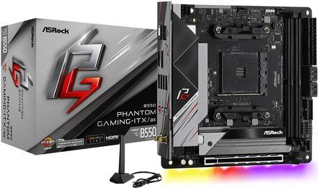 Asrock B550 Phantom GaminG-Itx/ax - Motherboard - MinI-Itx - Socket Am4 - Amd B550 - UsB-C Gen2, Usb 3.2 Gen 1, Usb 3.2 Gen 2 - 2.5 Gigabit Lan, WI-F