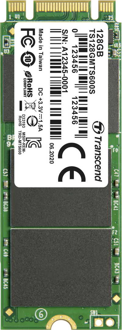 Transcend Mts600s - Ssd - 128gb - Intern - M.2 2260 - Sata 6gb/s (ts128gmts600s)