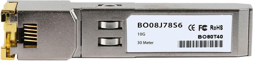 Blueoptics 10338. Sfp TransceiveR-Typ: Kupfer, Maximale Datenübertragungsrate: 10000 Mbit/s, Schnittstelle: Sfp+. Produktfarbe: Silber. Gewicht: 20 G