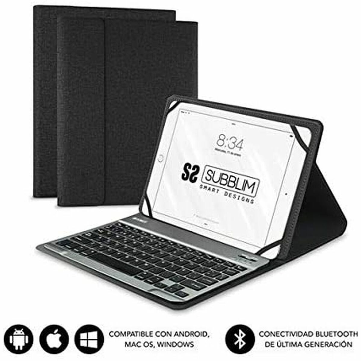 Custodia Per Tablet E Tastiera Subblim Subkt2bt0001 Bluetooth Nero 10,1"