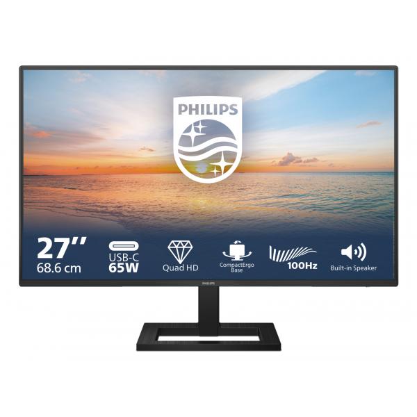 Philips Serie 1000 27e1n1600ae/00 Monitor Pc 68,6 Cm [27] 2560 X 1440 Pixel Quad Hd Lcd Nero (27 27e1n1600ae/00 Monitor - 27 Black Quad Hd Monitor qh