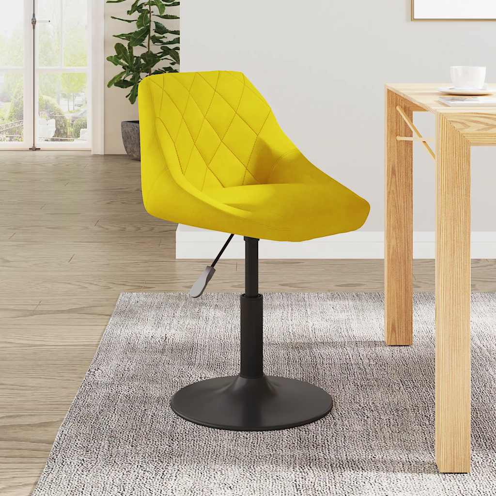 Sedia Da Pranzo Giallo Senape In Velluto