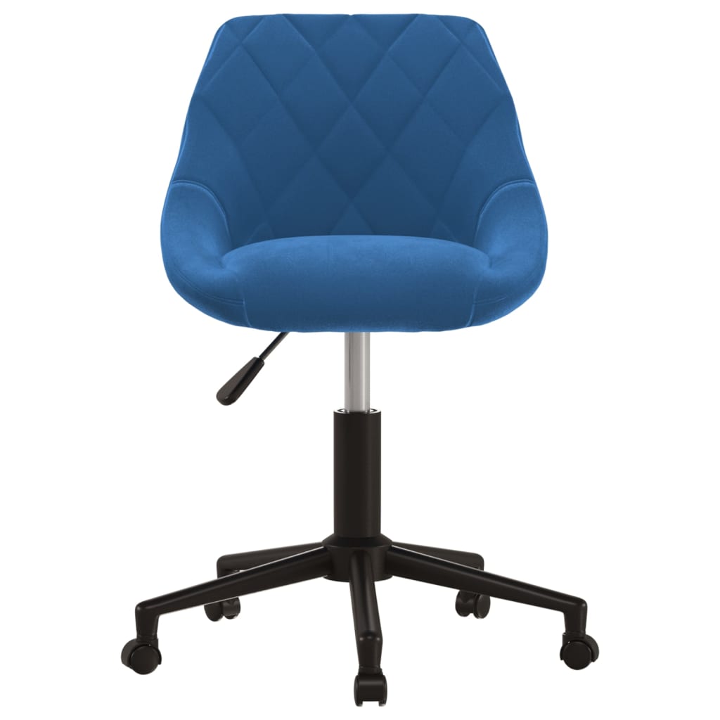 Sedia Da Pranzo Girevole Blu In Velluto