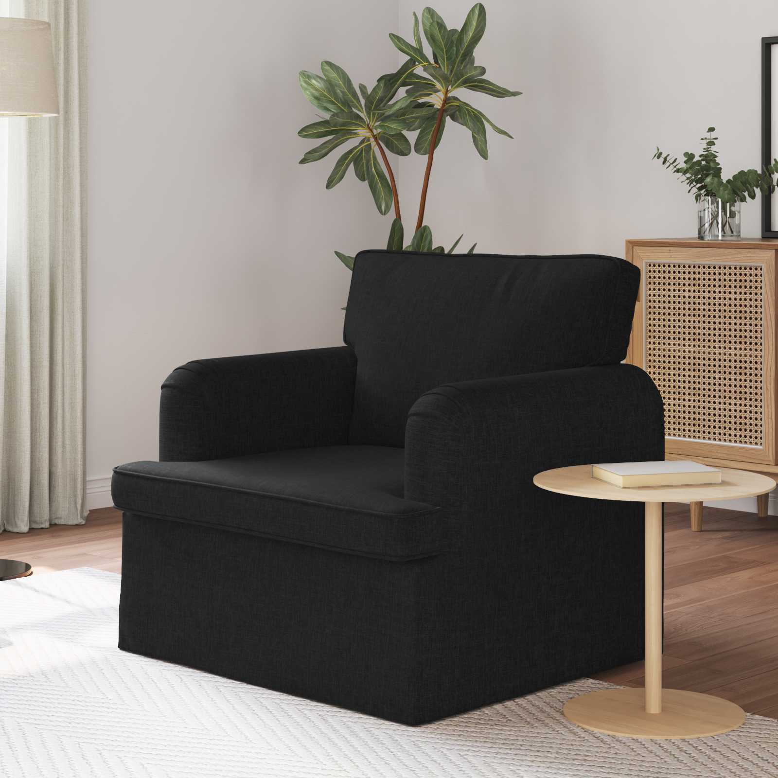 Divano Nero 142 X 80 X 85 Cm Metallo