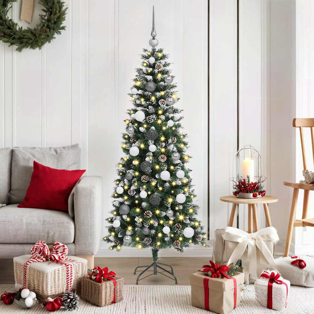 Albero Di Natale Artificiale Con 150 Led Verde 150 cm