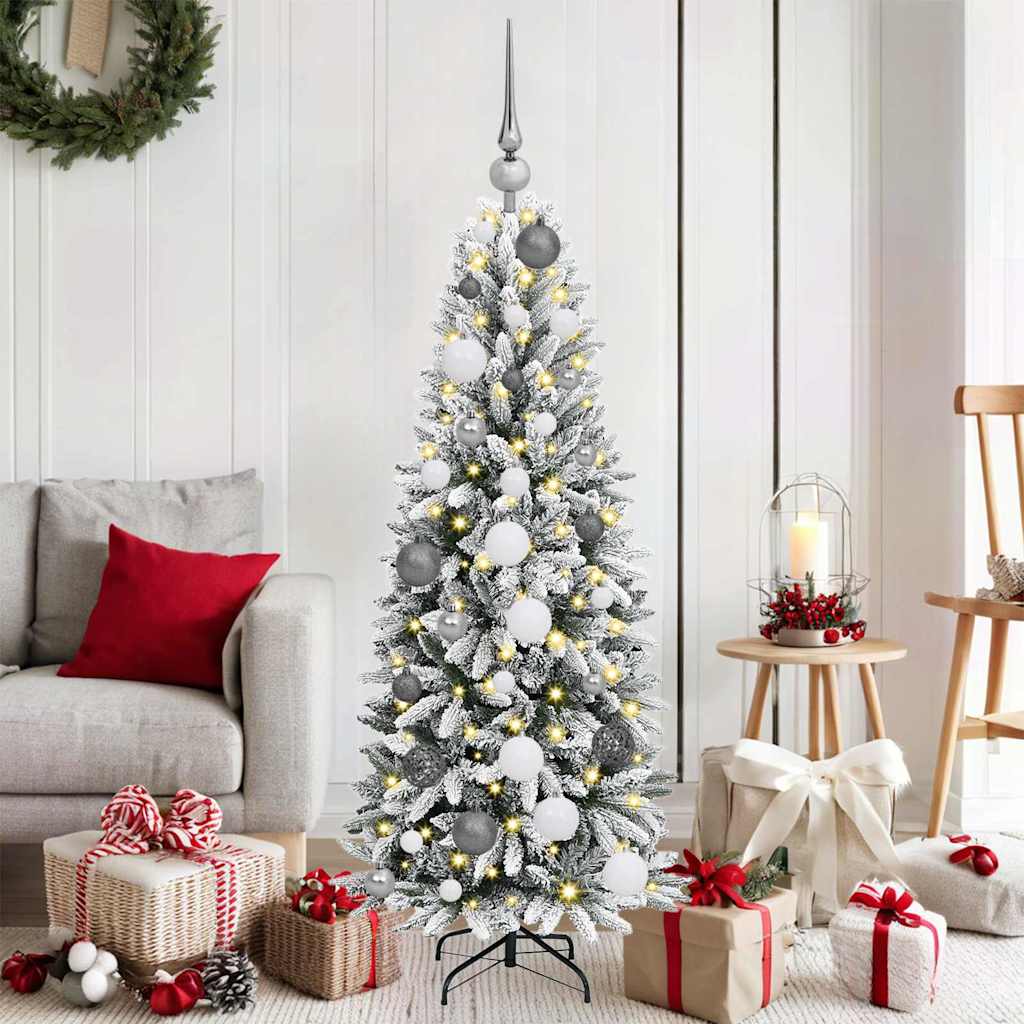 Albero Di Natale Artificiale Con 150 Led Bianco 120 cm