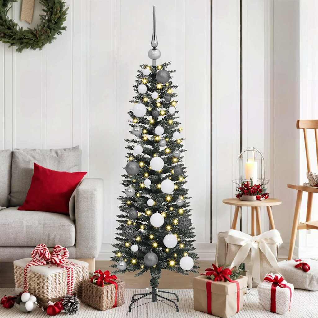 Albero Di Natale Artificiale Con 150 Led Verde 120 cm