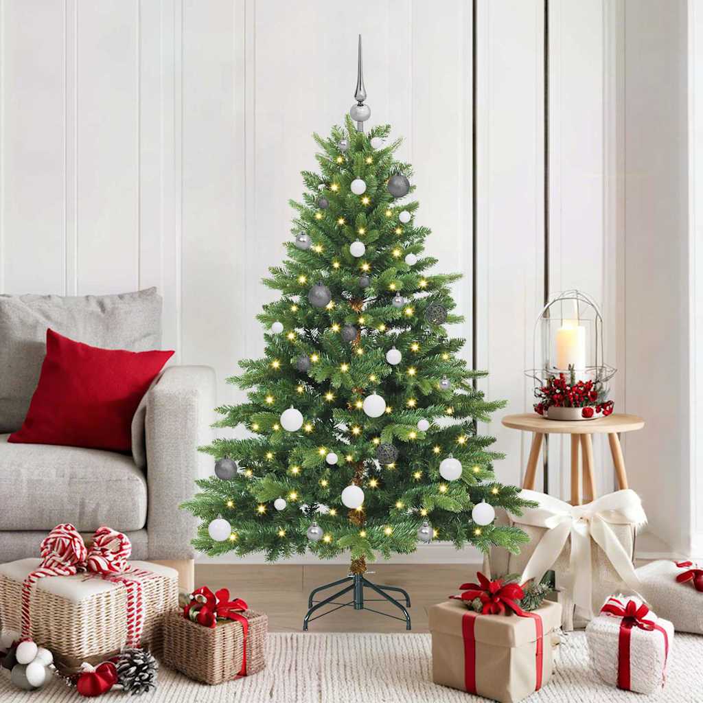 Albero Di Natale Artificiale Con 150 Led Verde 150 Cm Pe E Pvc