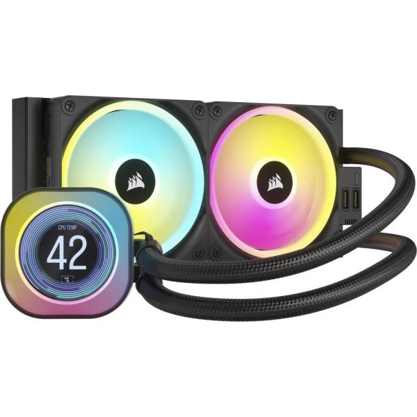 Corsair CW-9061007-Ww Sistema Di Raffreddamento Per Computer Processore Raffreddatore D'aria 12 Cm Nero 2 Pz (corsair Icue Link Lcd H100i Rgb - Proc)