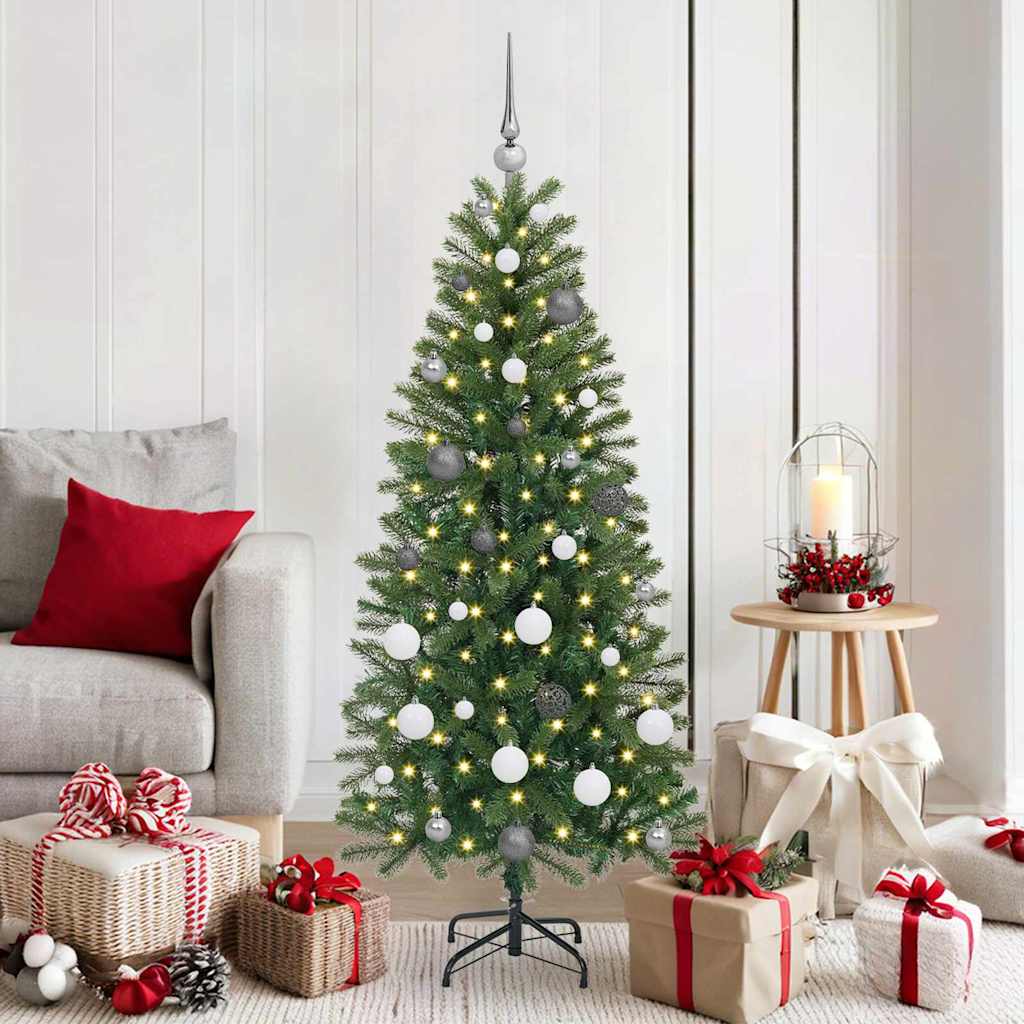 Albero Di Natale Artificiale Con 150 Led Verde 150 Cm Pe E Pvc