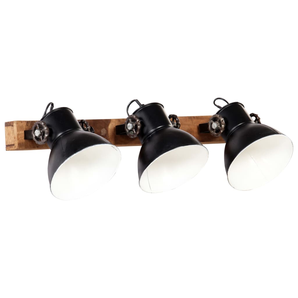 Lampada Da Parete In Stile Industriale Nera 65x25 Cm E27