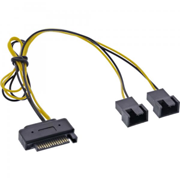 Cavo Di Alimentazione Sata Inline A Y - Presa Sata A 2 Connettori Per Ventola (2 Pin) - 0,30 M