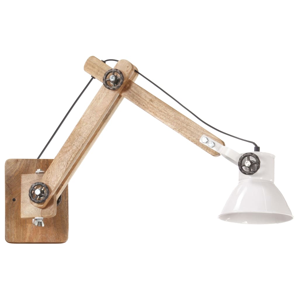 Lampada Da Parete Stile Industriale Bianca Rotonda E27