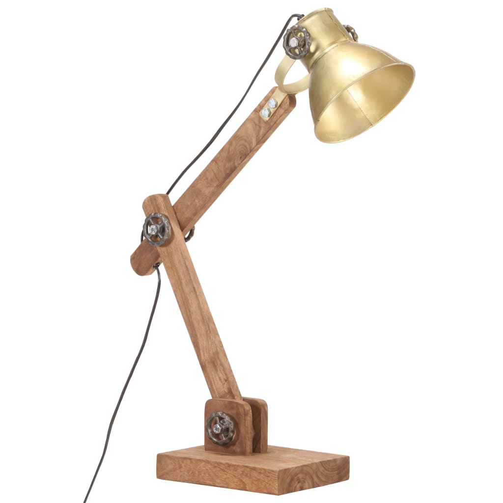 Lampada Da Scrivania Industriale Ottone Rotonda 58x18x90 Cm E27