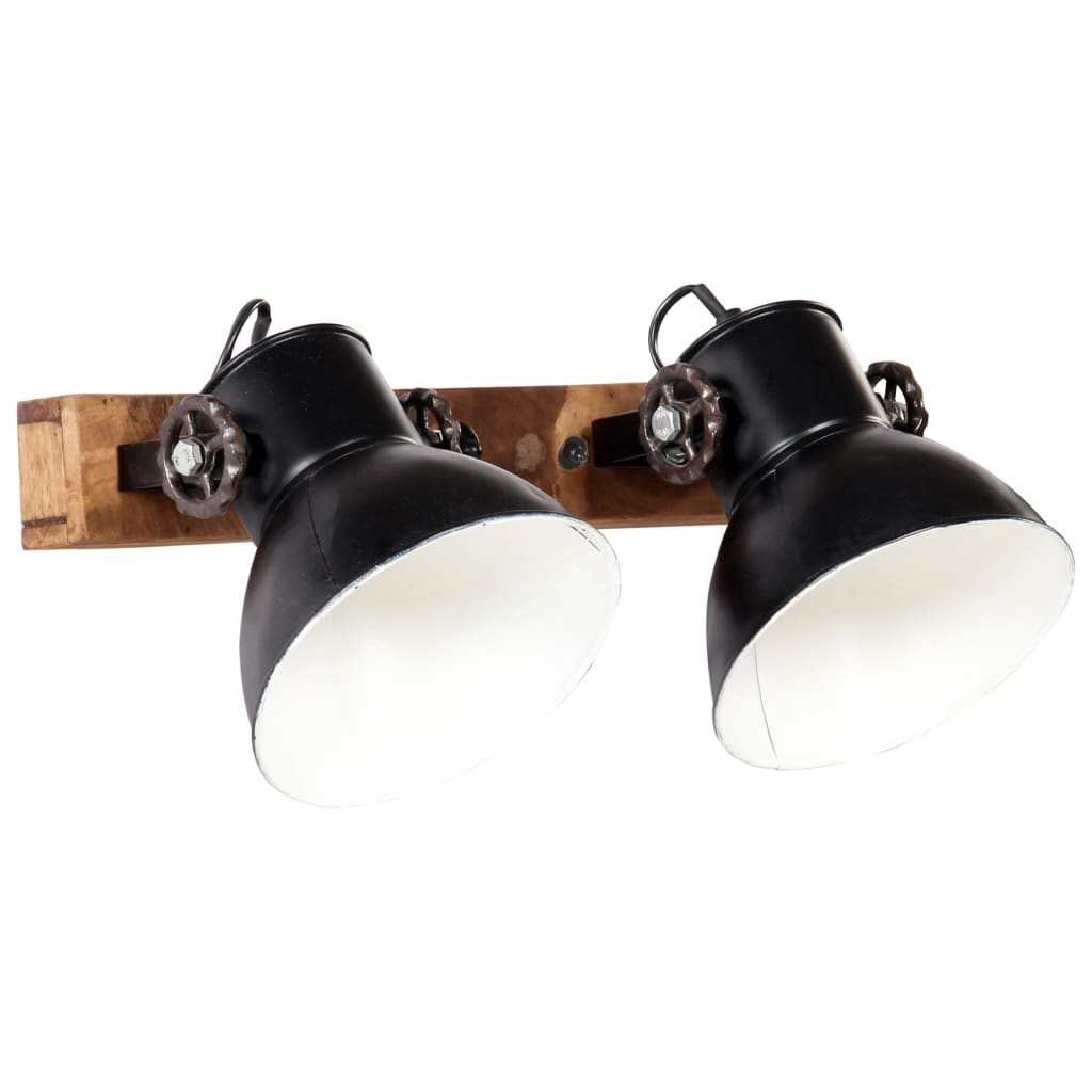 Lampada Da Parete Stile Industriale Nera 45x25 Cm E27