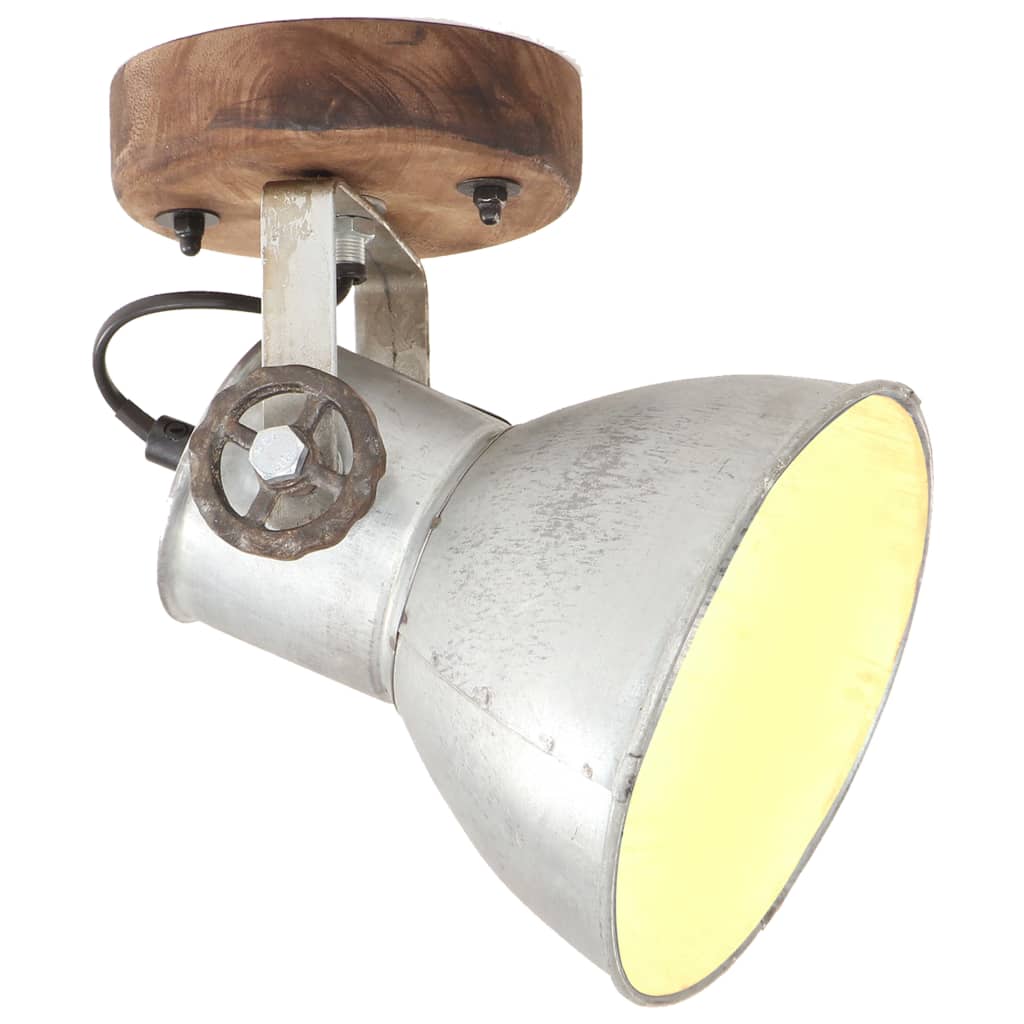 Lampade Da Parete/soffitto 2 Pz Industriale Argento 20x25cm E27