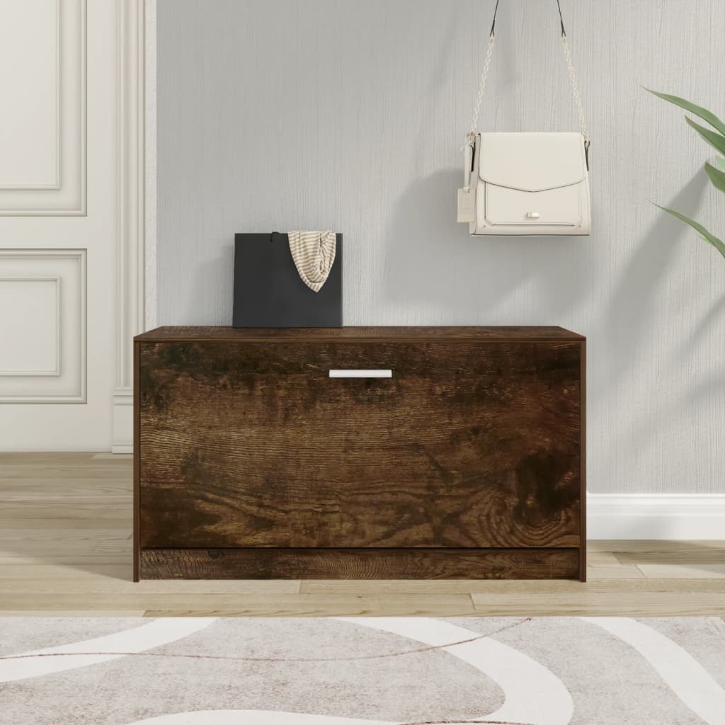 Scarpiera Rovere Fumo 80x24x45 Cm In Legno Multistrato
