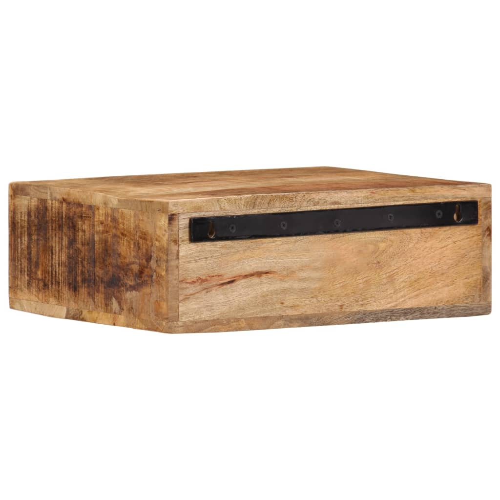 Comodino A Parete 40x30x13,5 Cm In Legno Massello Di Mango - Image 4