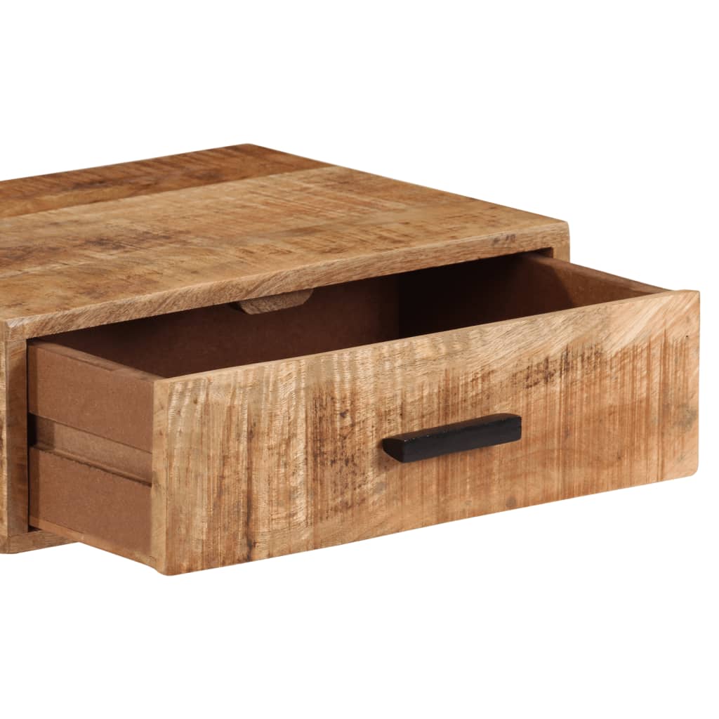 Comodino A Parete 40x30x13,5 Cm In Legno Massello Di Mango - Image 5