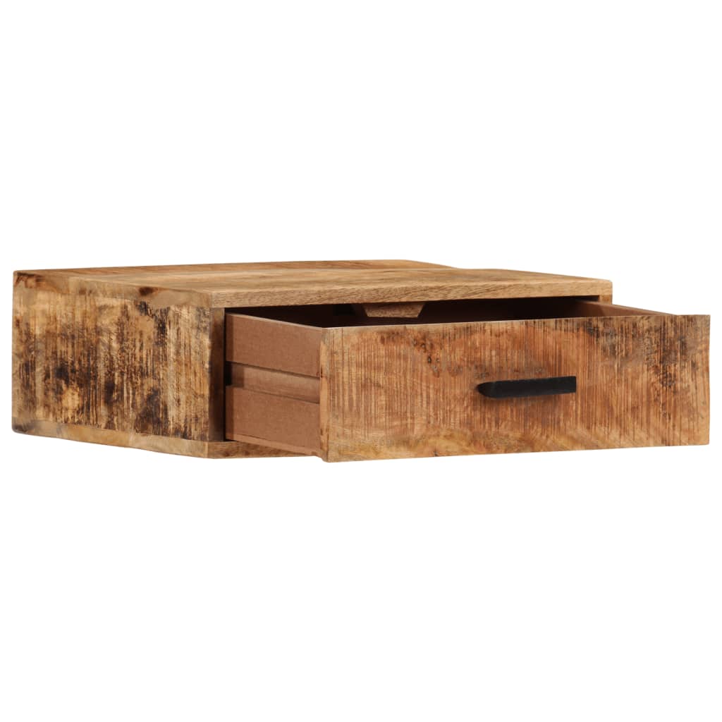 Comodino A Parete 40x30x13,5 Cm In Legno Massello Di Mango